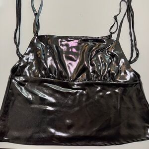 Black Satin Women's Top